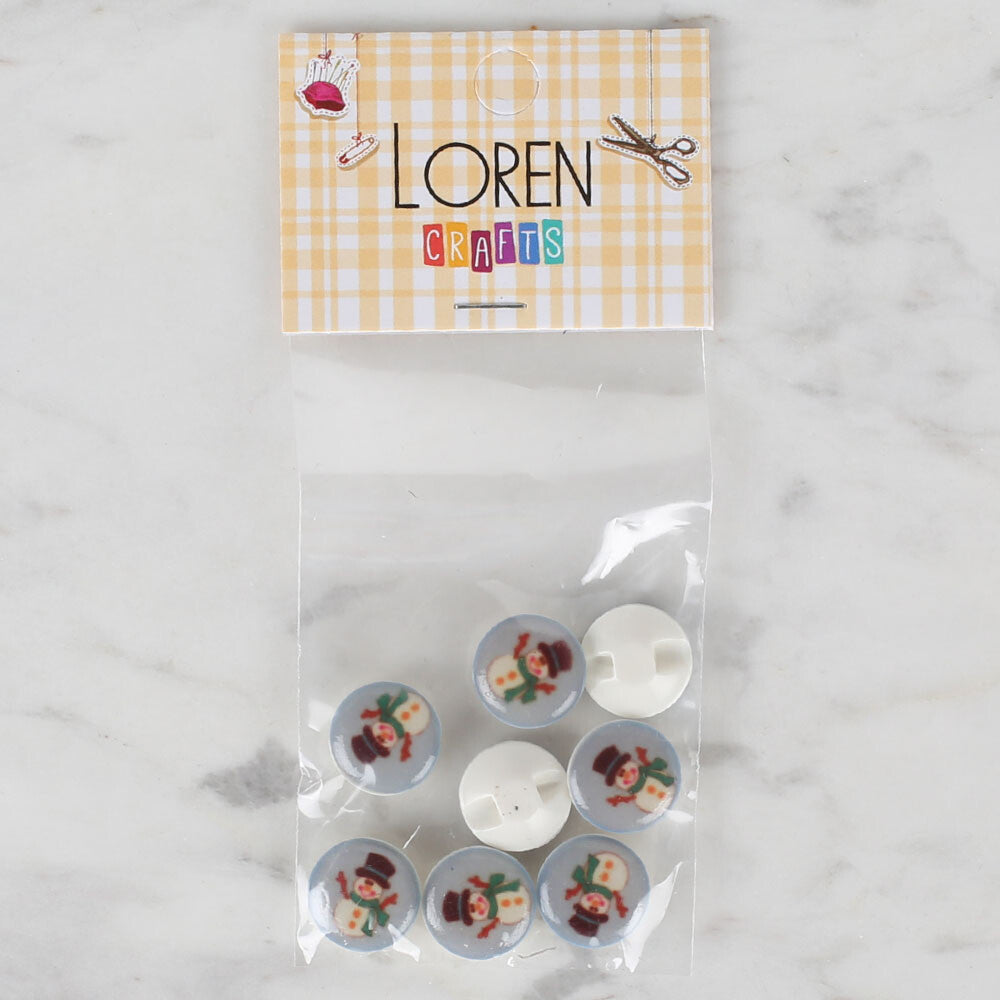 Loren Crafts 8'li Mavi Kardan Adam Düğme - 702